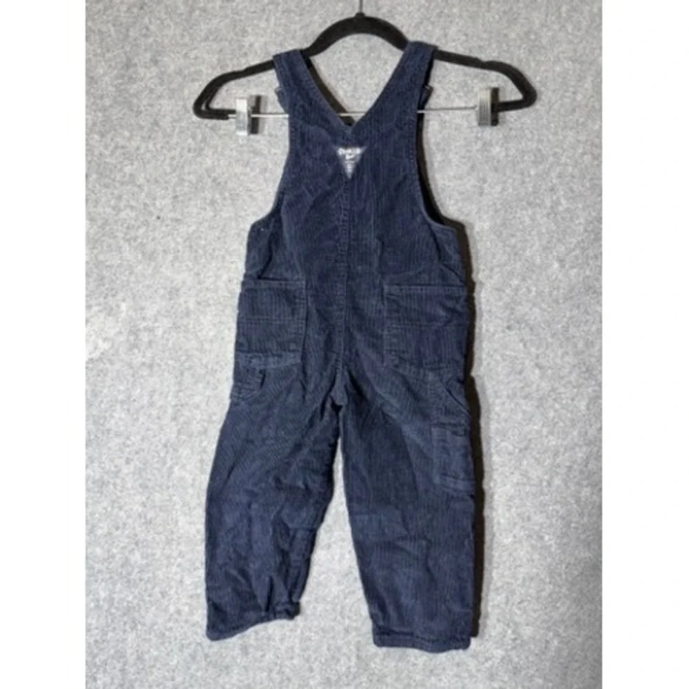 OshKosh Bgosh Kids Navy Blue Corduroy Overalls Size 4T Carpenter Pants 4T/4A